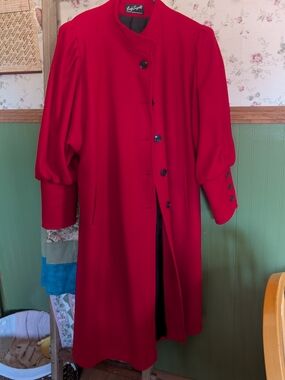Vintage Red Women's Wool Coat